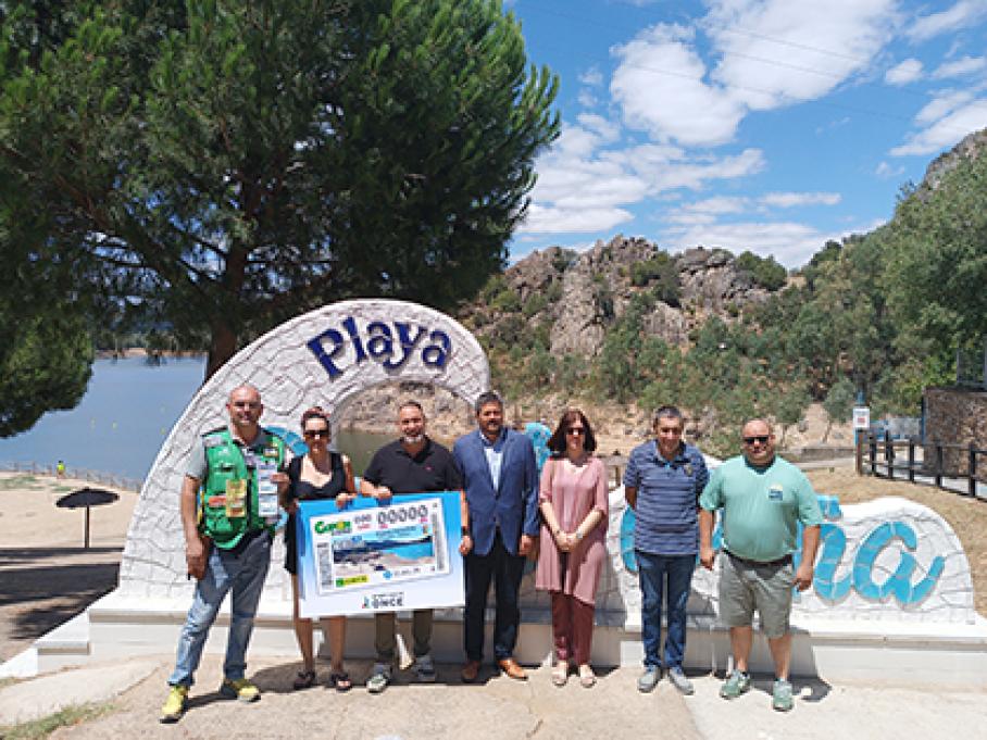 La Playa de Puerto Peña, en Talarrubias, es la imagen del cupón de la ONCE del próximo 23 de julio