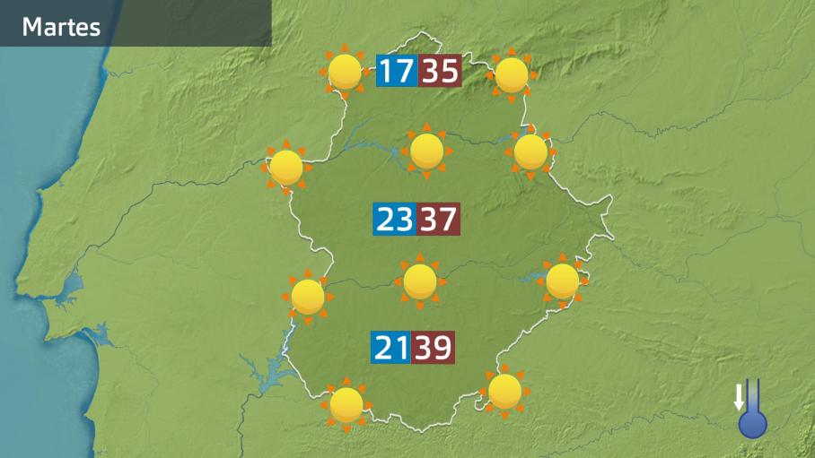 Mapa de previsión del martes 29 de julio