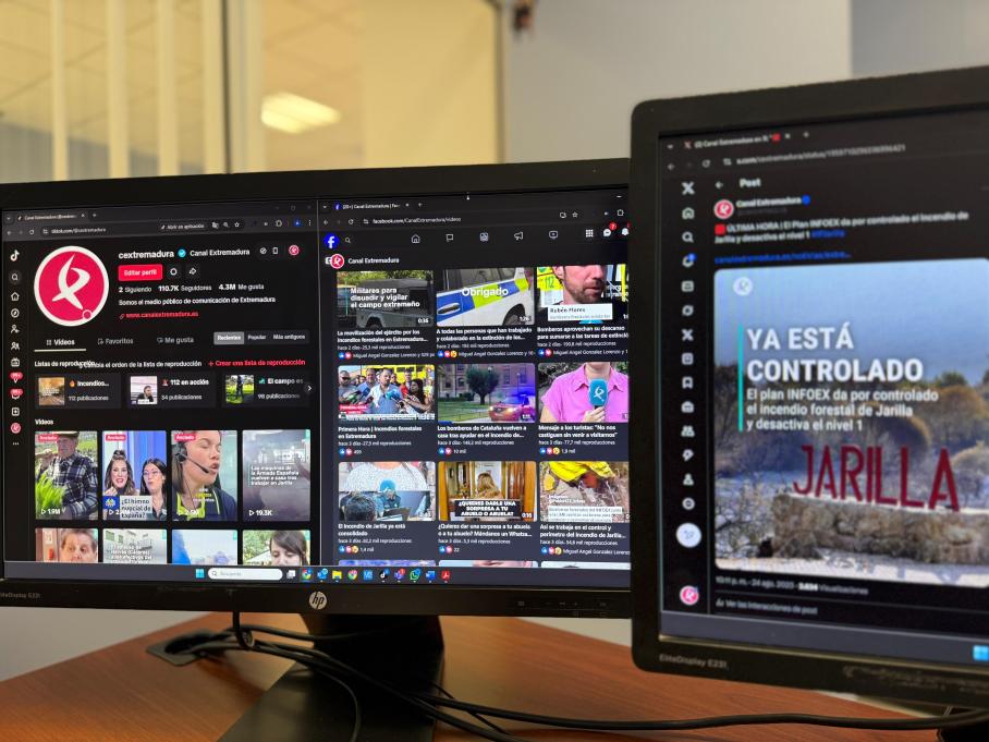 La cobertura informativa de los incendios forestales ha consolidado a Canal Extremadura como referente informativo en redes sociales