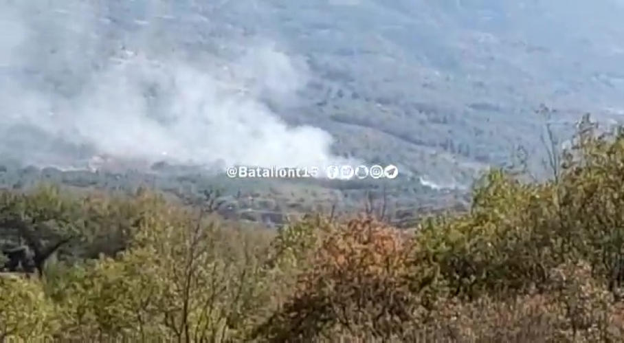 Imagen del incendio en el término municipal de Casas del Castañar