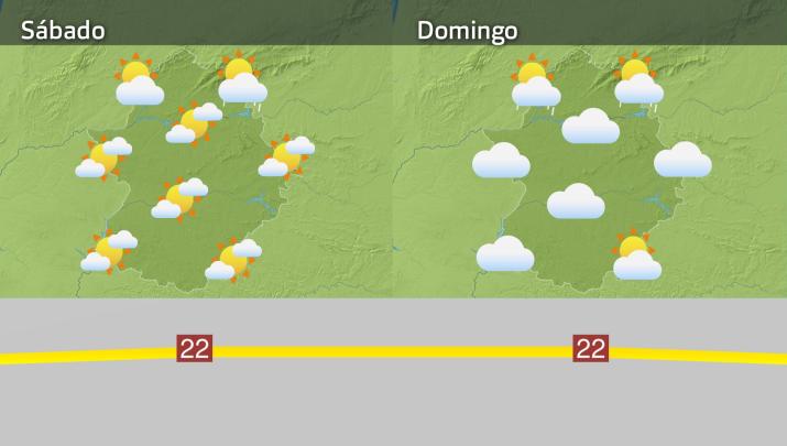 Mapa de previsión del sábado 23 y domingo 24 de noviembre