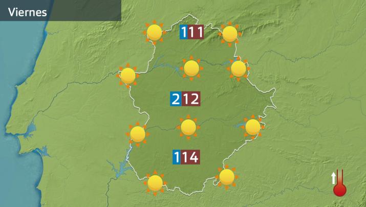 Mapa de previsión para el viernes 17 de enero