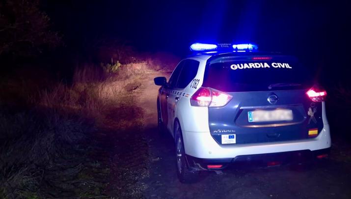 Vehículo de la Guardia Civil durante la búsqueda