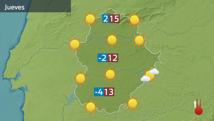 Mapa de previsión del jueves 16 de enero