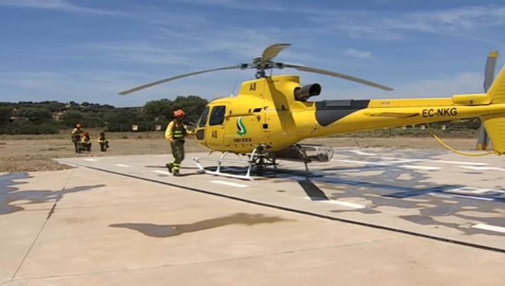 Declarado el nivel 1 de peligrosidad en un incendio forestal entre Don Benito y Manchita