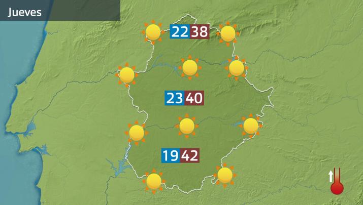 Mapa de previsión del jueves 7 de agosto