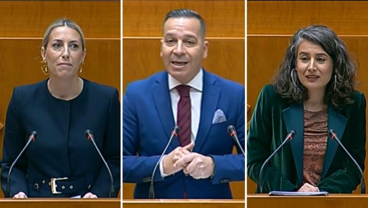 María Guardiola, Óscar Fernández e Irene de Miguel en la Asamblea, en imágenes de archivo