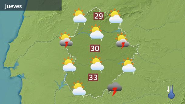 Mapa de previsión para hoy jueves 27 de junio