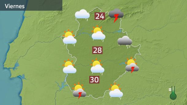 Mapa de previsión para hoy viernes 28 de junio