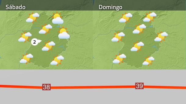 Mapa de previsión del sábado 21 y domingo 22 de junio