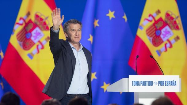El presidente del PP, Alberto Núñez Feijóo, durante la segunda jornada del XXI Congreso Nacional del Partido Popular