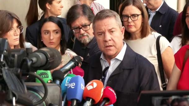 El presidente de Castilla-La Mancha, Emiliano García-Page, a su llegada a la reunión del Comité Federal del PSOE