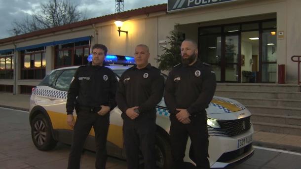 Chema, Andrés y Domingo, de la Policía Local de Cáceres