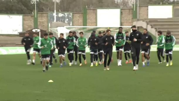 Entrenamiento del Cacereño, preparando el partido frente al Pontevedra