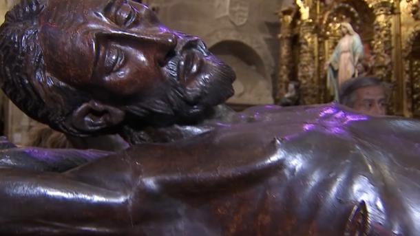 Detalle del Cristo Negro de Cáceres