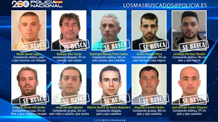 Fugitivos más busacdos por la Policía Nacional