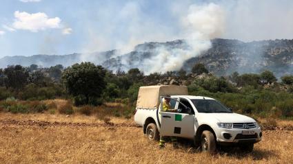 Incendio forestal en Cabeza del Buey