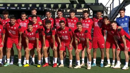 Jugadores del Mérida en su primer entrenamiento de pretemporada