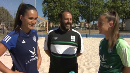 Tatiana Fernández, Ernesto Sánchez y Nerea Sánchez del Cacereño Femenino