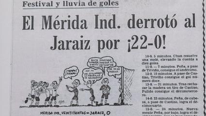 Extracto de la crónica del Mérida-Jaraíz