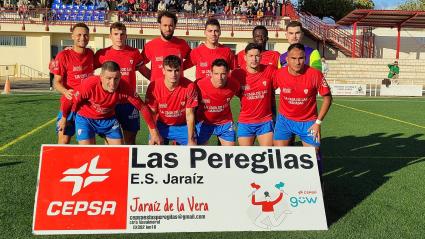 'Once' del Jaraíz antes de su partido ante el Atlético Pueblonuevo.