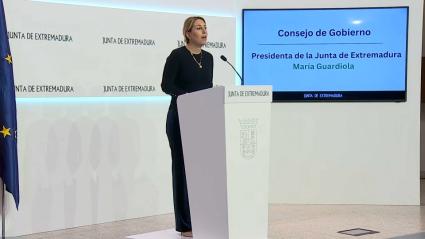 María Guardiola, presidenta de la Junta de Extremadura