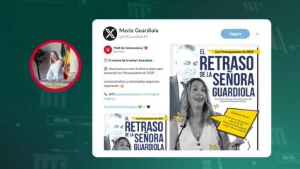 Polémica por un tuit del PSOE Extremadura que habla del «retraso» de María Guardiola en alusión a los presupuestos