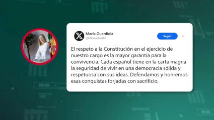 Publicación de María Guardiola en la red social 'X'