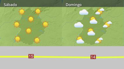 Mapa de previsión del sábado 18 y domingo 19 de enero