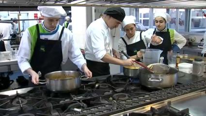 Menú en la Escuela de Hostelería