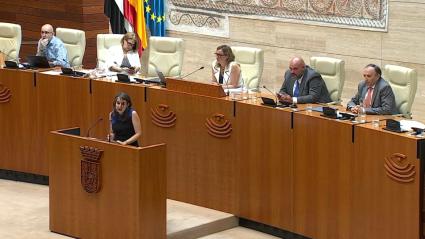 Irene de Miguel durante el Debate sobre el Estado de la Región