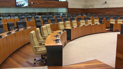 Asamblea de Extremadura durante las horas previas a la celebración del Debate sobre el Estado de la Región