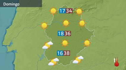 Mapa de previsión del domingo 8 de junio