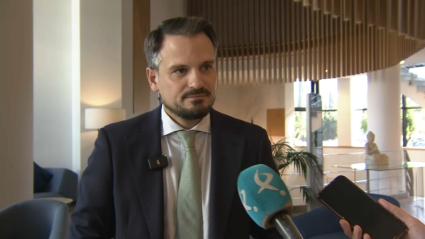 Abel Bautista, secretario general del PP en Extremadura durante el Encuentro de Comunidades Extremeñas en el Exterior, en Cáceres.