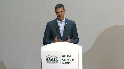 Pedro Sánchez en la Conferencia de las Naciones Unidas sobre el Cambio Climático celebrada en Belém, Brasil