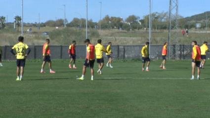 Último entrenamiento del Mérida antes de enfrentarse al Real Madrid Castilla.