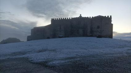 Monasterio de Tentudía, nevado, a 21 de diciembre de 2025