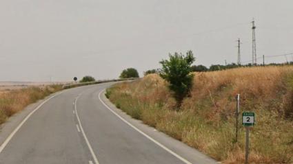 Carretera EX-200, inicio del kilómetro 2 saliendo desde Llerena a Casas de Reina