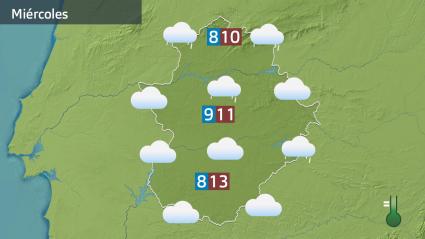 Mapa de previsión del miércoles 14 enero 
