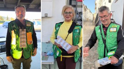 Antonio Miguel Taborda, Juana García Sánchez y Juan José Najarro, vendedores de la ONCE