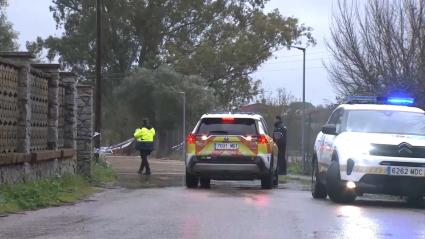 La Policía en una de las zonas más afectadas por el temporal en Badajoz