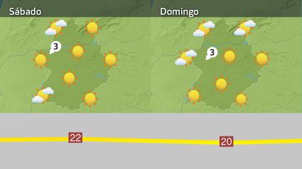 Mapa de previsión del sábado 28 y domingo 29 de marzo