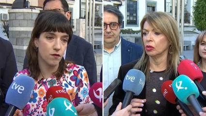 Nerea Fernández, de Unidas por Extremadura, y Piedad Álvarez, del PSOE de Extremadura