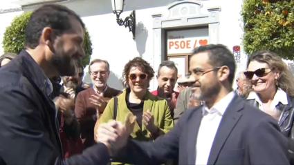 Álvaro Sánchez Cotrina y Manuel José González Andrade durante un acto en Olivenza