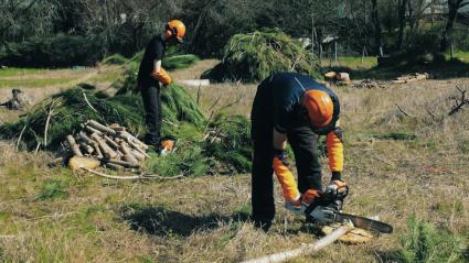 Alumnos de un Centro de Formación Rural en una clase práctica