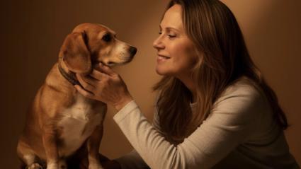 La doctora veterinaria María José Burgos junto a su perrita Lili