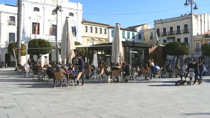 Terraza en la Plaza de España de Mérida