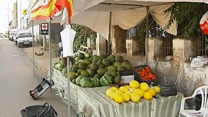 Puesto de melones en Almendralejo