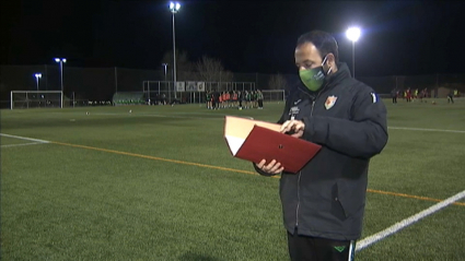 Ernesto Sánchez en un entrenamiento