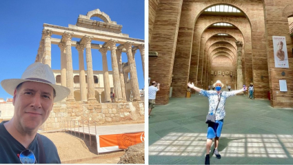 Carlos Latre en el Templo de Diana y en el Museo Nacional de Arte Romano